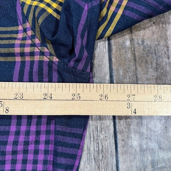 Tommy Bahama Silk Short Sleeve Button Shirt XL Blue Purple Plaid Camp Hawaiian - Picture 5 of 7